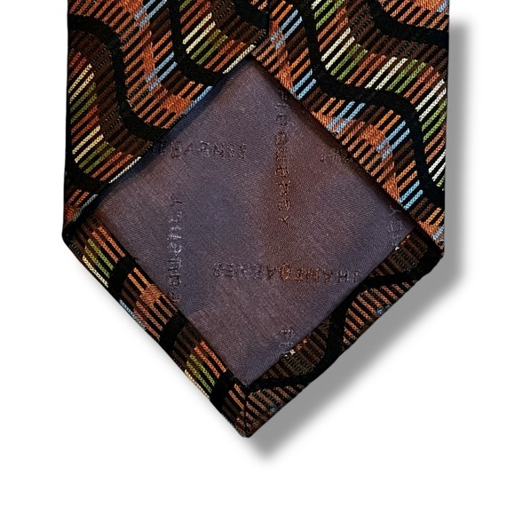 NEW Jhane Barnes Frequency Neck Tie 100% Silk Geometric Wavy Lines Colorful USA - Picture 3 of 8